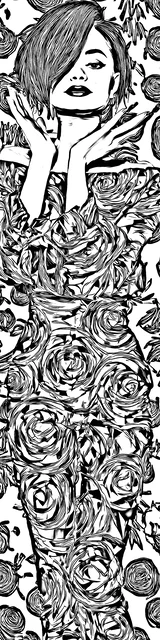 Free colorable bookmarks of a gleeful woman